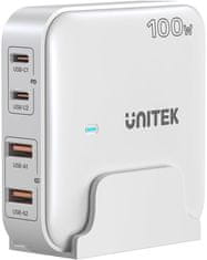 Unitek Unitek P1229AWH01-EU GaN 100W namizni polnilnik 2xUSB-A 2xUSB-C