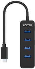 Unitek Unitek H1117B USB-C vozlišče, 4 vrata USB 3.1, aktivno, 10 W