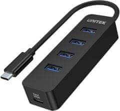 Unitek Unitek H1117B USB-C vozlišče, 4 vrata USB 3.1, aktivno, 10 W