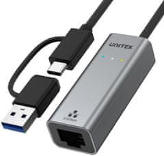 Unitek Unitek U1313C Adapter USB-A/C na RJ45 2,5G Ethernet