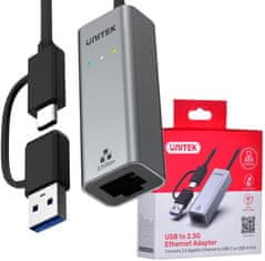 Unitek Unitek U1313C Adapter USB-A/C na RJ45 2,5G Ethernet