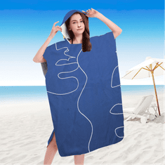 Ljubki dom Pončo WAVE LINE NAVY moder 80 x 145 cm Dimenzije: 80 x 145 cm