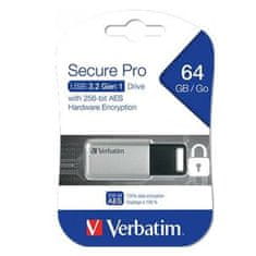 Miramarket Ključ USB Verbatim Secure Pro Črna Črn/Siv 64 GB