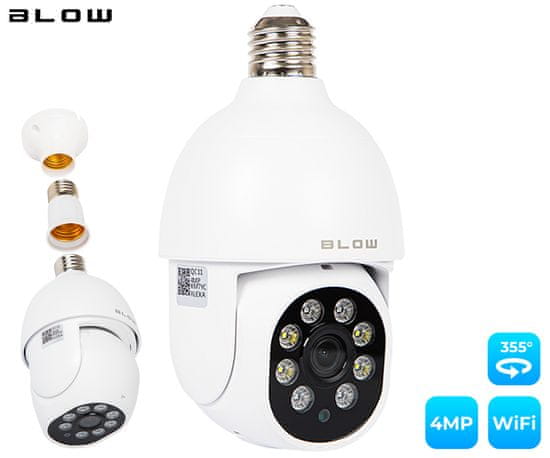 Blow T-834 IP kamera, LED žarnica, 2v1, WiFi, Full HD 4MP