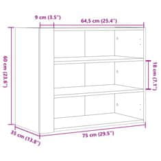 Vidaxl Stenska omarica betonsko siva 75x35x60 cm inženirski les