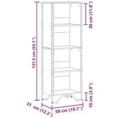 Vidaxl Knjižna omara dimljeni hrast 50x31x137,5 cm inženirski les