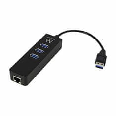 NEW USB Hub Ewent AAOAUS0127 3 x USB 3.1 RJ45 Plug and Play