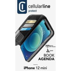 CellularLine preklopna torbica AGENDA, iPhone 12 mini, črna