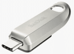 SanDisk Ultra Luxe USB-C ključ, 128GB, 3.2 Gen1, 400 MB/s, srebrn (SDCZ75-128G-G46)