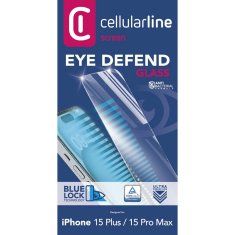 CellularLine zaščitno steklo EYEDEFEND, iPhone 15 Plus / 15 Pro Max