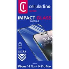 CellularLine  zaščitno steklo CAPSULE, iPhone 14 Plus/ 14 Pro Max, črno