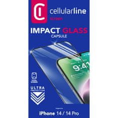 CellularLine zaščitno steklo CAPSULE, iPhone 14/ 14 Pro, črno
