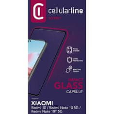 CellularLine zaščitno steklo CAPSULE, Redmi Note 10 5G / Redmi 10 / Redmi Note 10T 5G, črno