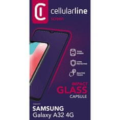 CellularLine zaščitno steklo CAPSULE, Galaxy A32 4G, črno