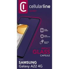 CellularLine zaščitno steklo CAPSULE, Galaxy A22 4G, črno