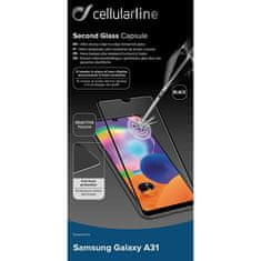 CellularLine zaščitno steklo CAPSULE, Galaxy A31, črno