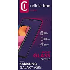 CellularLine  zaščitno steklo CAPSULE, Galaxy A20S, črno