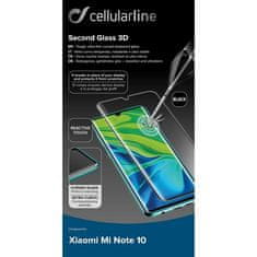 CellularLine zaščitno steklo CURVED, Xiaomi Mi Note 10 / 10 Pro / 10 Lite, črno