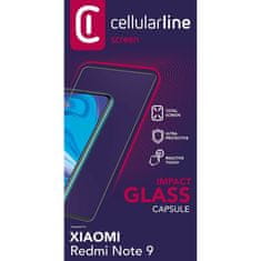 CellularLine zaščitno steklo CAPSULE, Xiaomi Redmi Note 9, črno