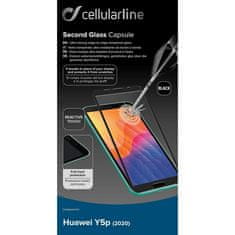 CellularLine zaščitno steklo CAPSULE, Huawei Y5P (2020), črno