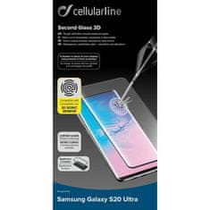 CellularLine zaščitno steklo CURVED, Galaxy S20 Ultra, črno