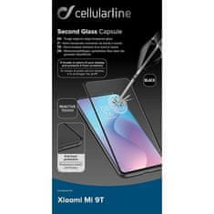 CellularLine zaščitno steklo CAPSULE, Xiaomi Mi 9T / Mi 9T Pro, črno