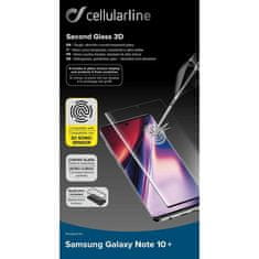 CellularLine zaščitno steklo CURVED, Galaxy Note 10+, črno