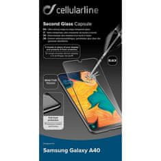 CellularLine zaščitno steklo CAPSULE, Galaxy A40, črno