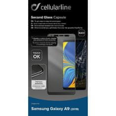 CellularLine zaščitno steklo CAPSULE, Galaxy A9 2018, črno