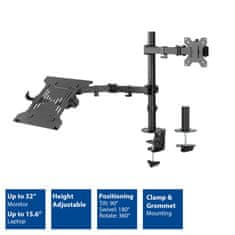 ACT AC8305 stojalo za monitor s roko za prenosnik 10"-32" črno