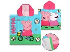 Peppa Pig Peppa Pig Otroška brisača, pončo s kapuco za deklice 55x110 cm OEKO-TEX 