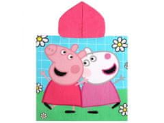 Peppa Pig Peppa Pig Otroška brisača, pončo s kapuco za deklice 55x110 cm OEKO-TEX 