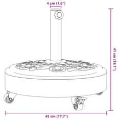 Vidaxl Podstavek za senčnik s kolesi Ø38/48 mm palice 27 kg okrogel