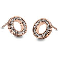 Hot Diamonds Srebrni uhani Hot Diamonds Emozioni Saturno Rose Gold DE409