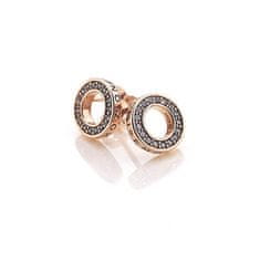 Hot Diamonds Srebrni uhani Hot Diamonds Emozioni Saturno Rose Gold DE409