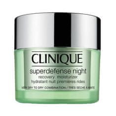 Clinique Nočna obnovitvena vlažilna krema za suho do suho mešano kožo Superdefense (Night Recovery Moisturize