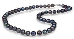 JwL Luxury Pearls Ogrlica z originalnimi kovinsko modrimi biseri JL0265