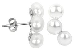 JwL Luxury Pearls Srebrni uhani s tremi resničnimi biseri JL0283