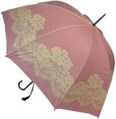 Blooming Brollies Damski palični dežnik - Roza z motivom čipke Pink Vintage lace BCSVP