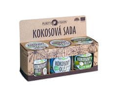 Purity Vision Kokos set (Raw kokosový olej, Panenský kokosový olej, Kokos ový olej bez vůně)