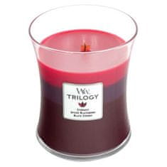 Woodwick Dišeča vaza za sveče Trilogija Sončno zrele Berries 275 g