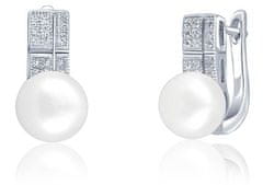 JwL Luxury Pearls Čudoviti uhani s pravim biserom in cirkoni JL0644