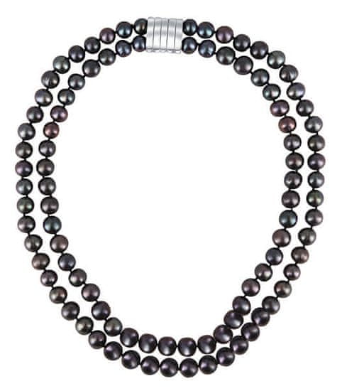 JwL Luxury Pearls Dvojna ogrlica iz pravih črnih biserov JL0657