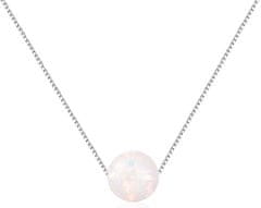 JVD Srebrna ogrlica z roza sintetičnim opalom SVLN0166XF6O100