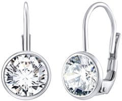 Silvego Elegantni srebrni uhani s prozornim Swarovski cirkonom SILVEGOB70607S