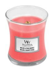 Woodwick Dišeča vaza za sveče srednje melon in Pink kremen 275 g