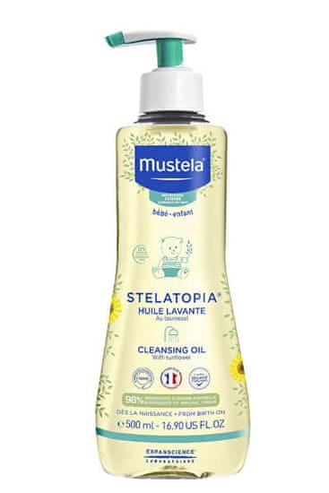 Mustela Otroško olje za prho in kopel za izredno suho in atopično kožo Stelatopia ( Clean sing Oil) 500 ml