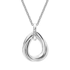 Hot Diamonds Srebrna ogrlica z diamanti Trio Teardrop DP779 (verižica, obesek)