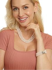 JwL Luxury Pearls Trivrstna zapestnica iz pravih belih biserov JL0668