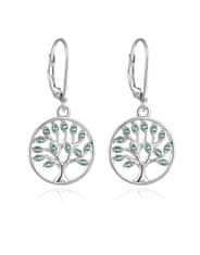 Beneto Elegantni srebrni uhani s cirkoni Tree of Life AGUC917L